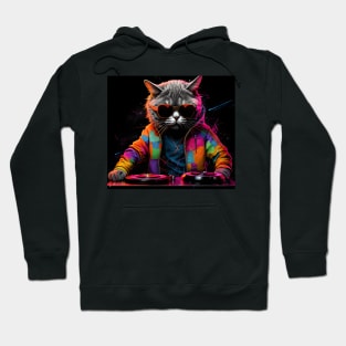 Cool HOUSE CAT (Rainbow DJ Kitty) Hoodie